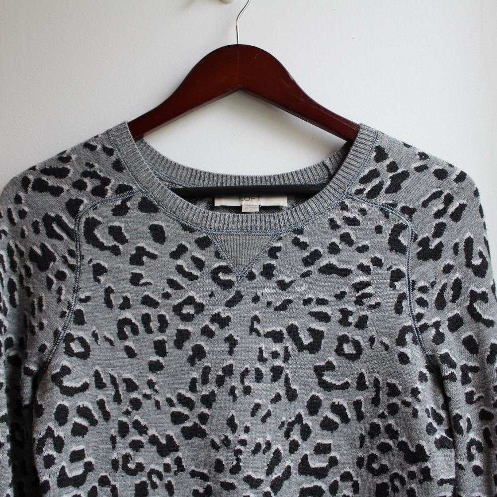 LOFT Leopard Print Sweater Dress